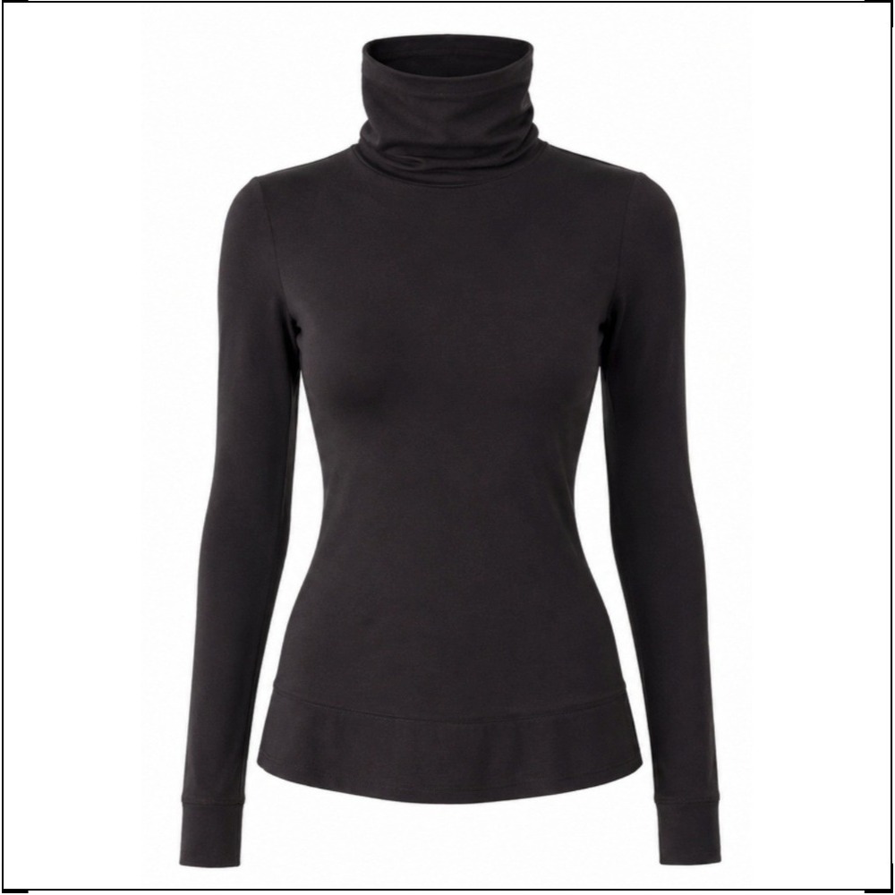 Spanx Classic Chic Turtleneck Womens Large Bittersweet Brown Compression Top NEW